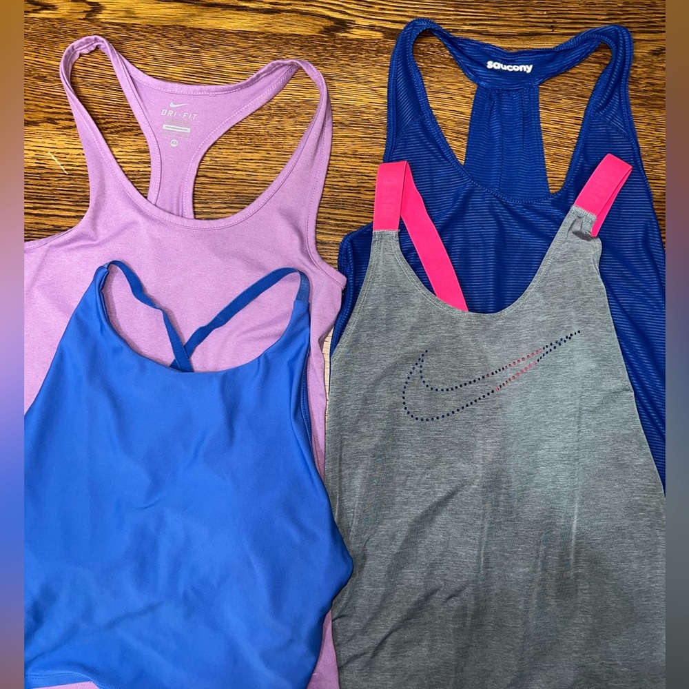 Nike, Saucony, Calvin Klein workout tops